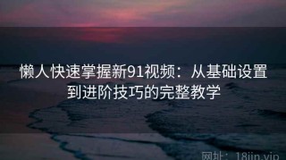 懒人快速掌握新91视频：从基础设置到进阶技巧的完整教学
