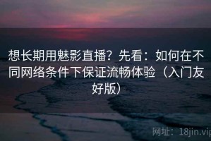 想长期用魅影直播？先看：如何在不同网络条件下保证流畅体验（入门友好版）