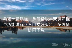 岛遇一篇读懂：多设备版本安装流程与功能讲解（入门友好版），多设备协同下载