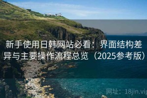 新手使用日韩网站必看：界面结构差异与主要操作流程总览（2025参考版）