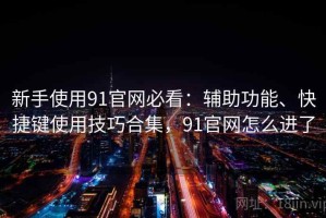 新手使用91官网必看：辅助功能、快捷键使用技巧合集，91官网怎么进了