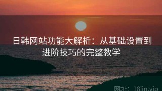 日韩网站功能大解析：从基础设置到进阶技巧的完整教学