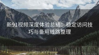新91视频深度体验总结：稳定访问技巧与备用线路整理