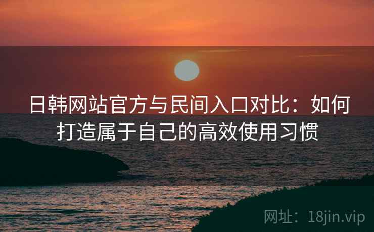 日韩网站官方与民间入口对比:如何打造属于自己的高效使用习惯 日韩网站官方与民间入口对比:如何打造属于自己的高效使用习惯