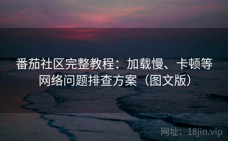 番茄社区完整教程:加载慢、卡顿等网络问题排查方案(图文版) 番茄社区完整教程:加载慢、卡顿等网络问题排查方案(图文版)