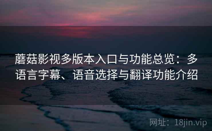 蘑菇影视多版本入口与功能总览：多语言字幕、语音选择与翻译功能介绍