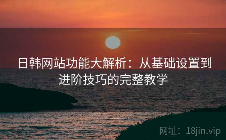 日韩网站功能大解析：从基础设置到进阶技巧的完整教学